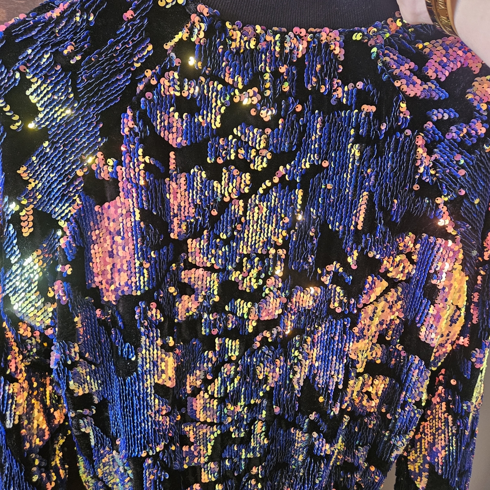 Forever 21 Multicolor Sequin Bomber Jacket - image 2